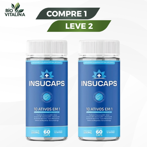 InsuCaps - Suporte para o Equilíbrio Glicêmico e Metabolismo - Compre 1 Leve 2 + Frete Grátis