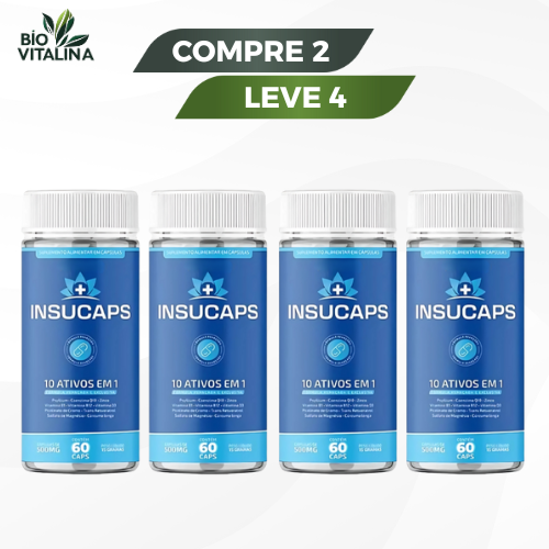 InsuCaps - Suporte para o Equilíbrio Glicêmico e Metabolismo - Compre 1 Leve 2 + Frete Grátis